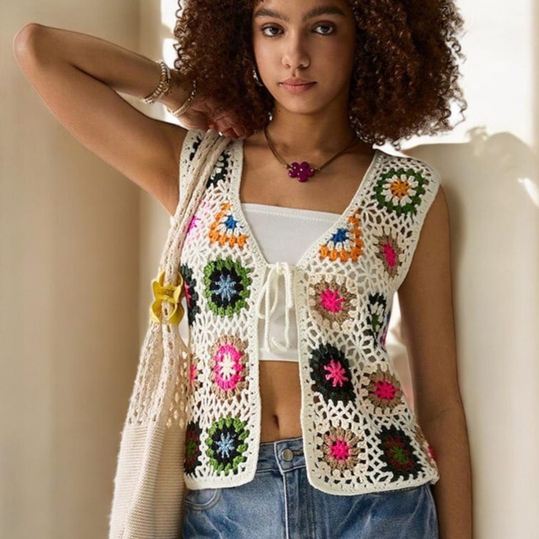 【tyn.TGOR】Hand crochet\"MUSUBI\"vest tyn.TGOR】Hand crochet