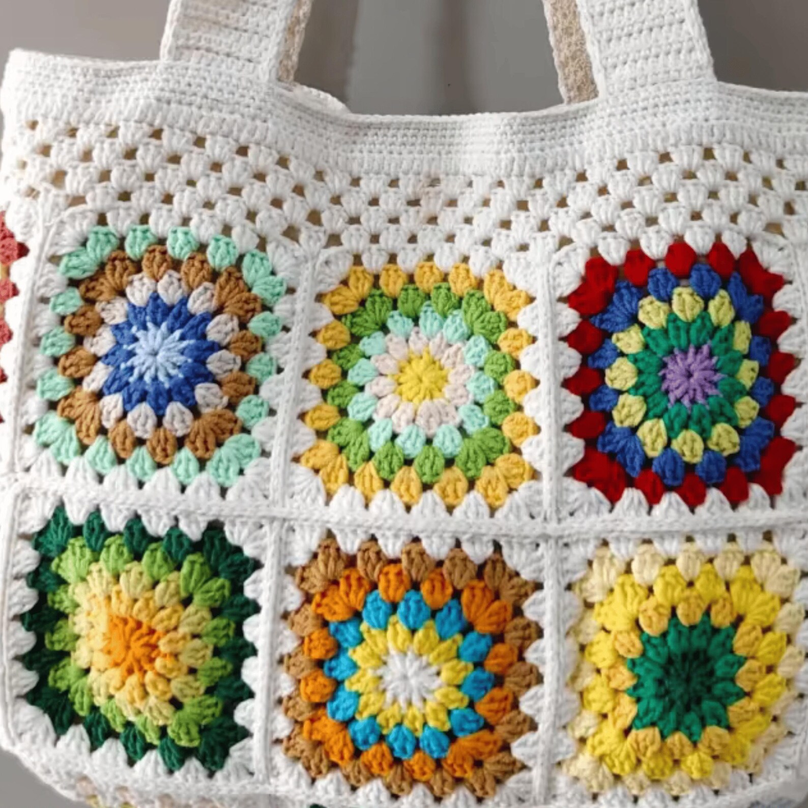 Crochet Tote Bag Pattern PDF – Granny Square Shoulder Bag Tutorial ...