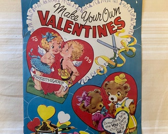 Vintage Make Your Own Valentines Uncut By Ethel Hays 1940’s 1950’s