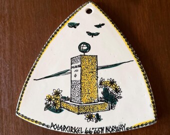 Starvangerflint Norway Hand Painted Wall Hanging Polarsirkel the Arctic Circle