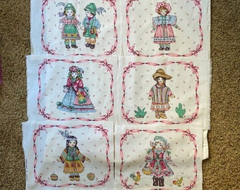 Rare Vintage Children Of The World Princess Fabrics Pattern no. 355 set of 9