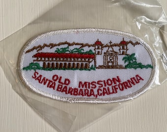 Embroidered Iron Sew On Patch Souvenir Old Mission Santa Barbara California NOS
