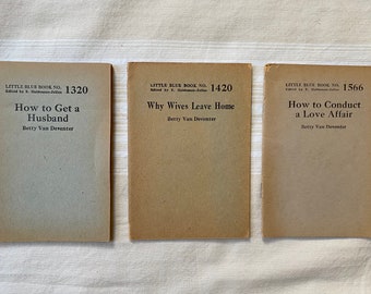 3 Little Blue Books Regarding Love and Relationships Betty Van Deventer No. 1320 1420 1566