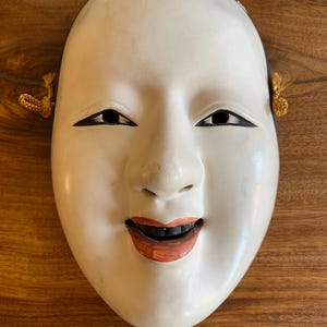 Vintage Japanese Noh Bunraku Mask Kabuki Ceramic