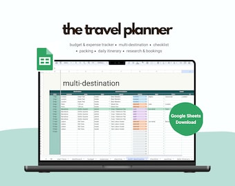 Reiseplaner für Google Sheets: Reiseplaner, Reiseplaner, Reisecheckliste, Reisepackliste, Reisebudget-Arbeitsblatt