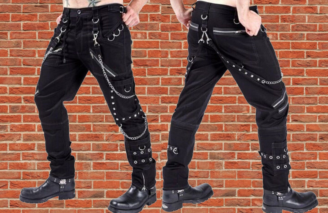 Gothic Bondage Rocker Men Pant Alternative Punk Rock Emo Trouser Pant Shorts/USA
