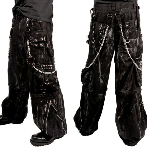 Men Gothic Cyber Jeans Apocalyptic Punk Emo Trip Pants/USA Mechanic Acid Goth /Shorts