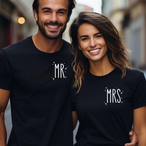 Mr and Mrs Shirt, Custom Wifey and Hubby Tee, Bride and Groom Shirt, Just Married Shirt, Wedding Party Outfit, Honeymoon Couples Shirt