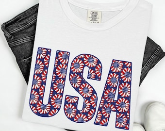 July 4th Shirt, Sunflower 4th of July shirt, July 2025, Beach shirt for holiday, 4th of July Gift, July 4th Shirt
