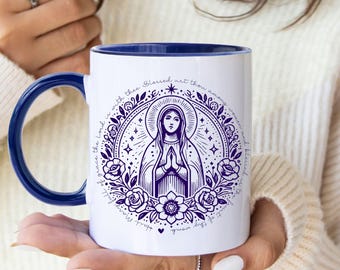 Virgin Mary Mug, Catholic Gift for Grandma, Nonna Mug, Marian Coffee Cup, Our Lady Mug, Religious Gift, Faith Mug, Christian Mug