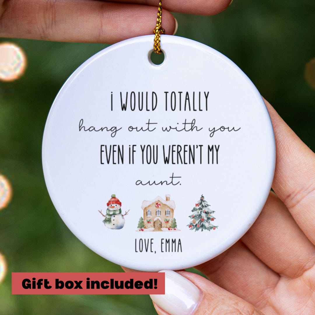 Funny Aunt Ornament, Aunt Gift From Niece Nephew, Cool Aunt Birthday ...