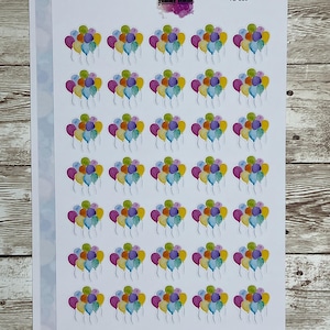 35 verjaardagsballonpictogram plannerstickers, functionele herinneringen, leuke plannerstickers, ballonnen voor planner, mat + wit glanzend -YS339