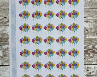 35 Birthday Balloon Icon Planner Stickers, Functional Reminders, Cute Planner Stickers, Balloons for Planner, Matte + White Glossy -YS339