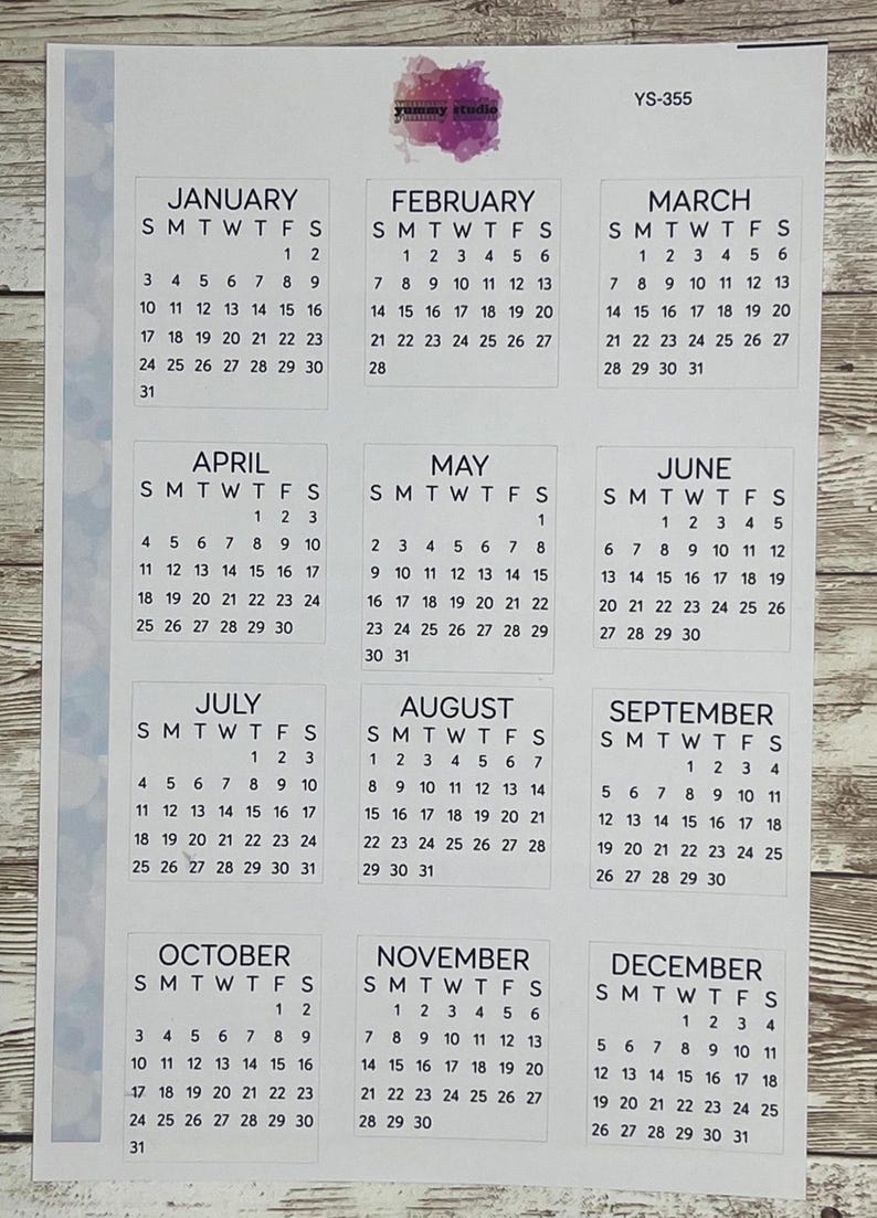 Small 2027 Monthly Stickers for Planners, Scrapbooks and Journals ...