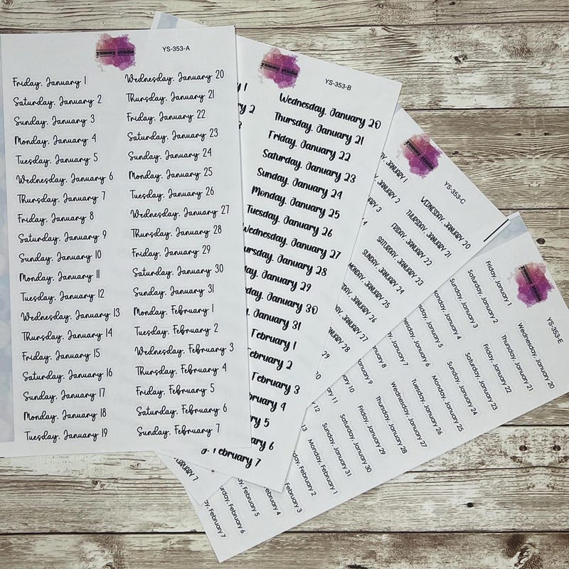 2027 Date Labels - Etsy