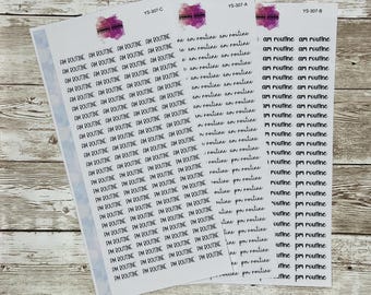 100 AM & PM Routine Script Planner Stickers, Functional Reminders, Cute Planner Stickers, 3 Fonts/12 color variations, Matte Paper - YS307