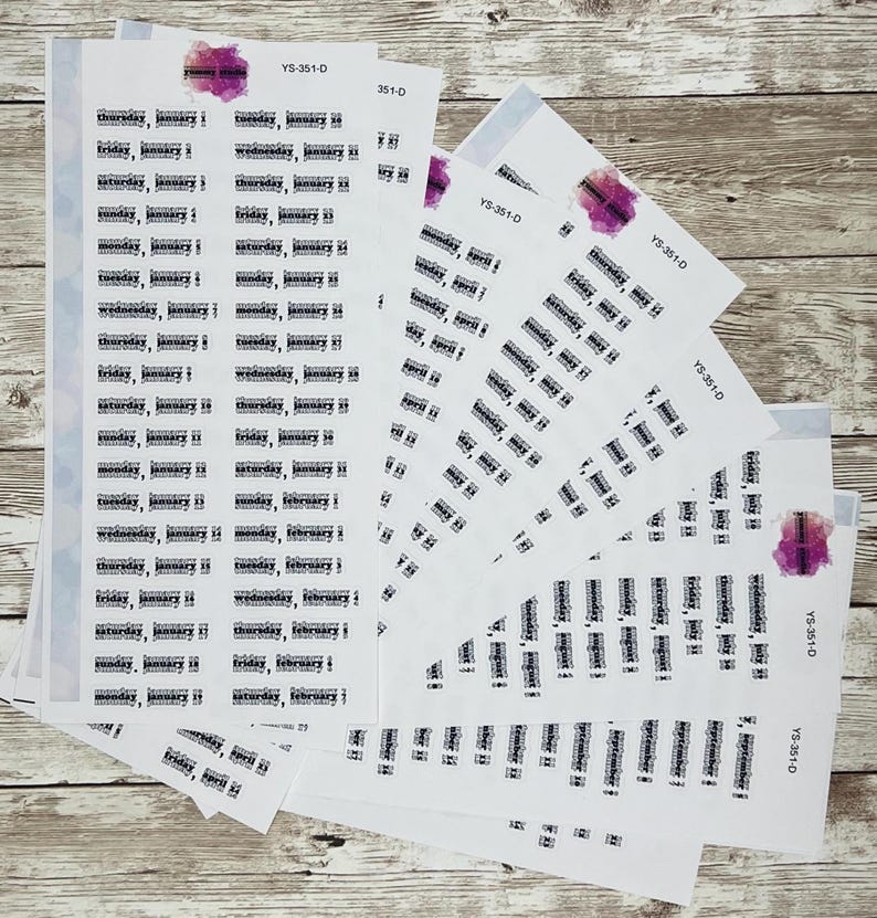 March Date Labels 2026 Date Labels Full Year or 3/6 Month Sets -