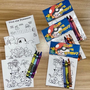Poke Anime Coloring Kits Party Favors