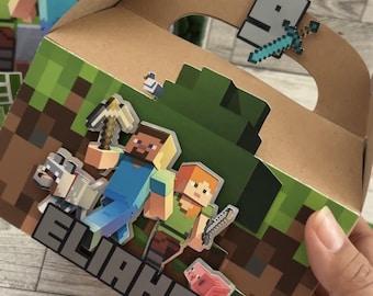 Mine Pixel Party Favor Boxes