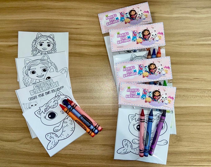 Gabby Dollhouse Coloring Kits Party Favors Etsy