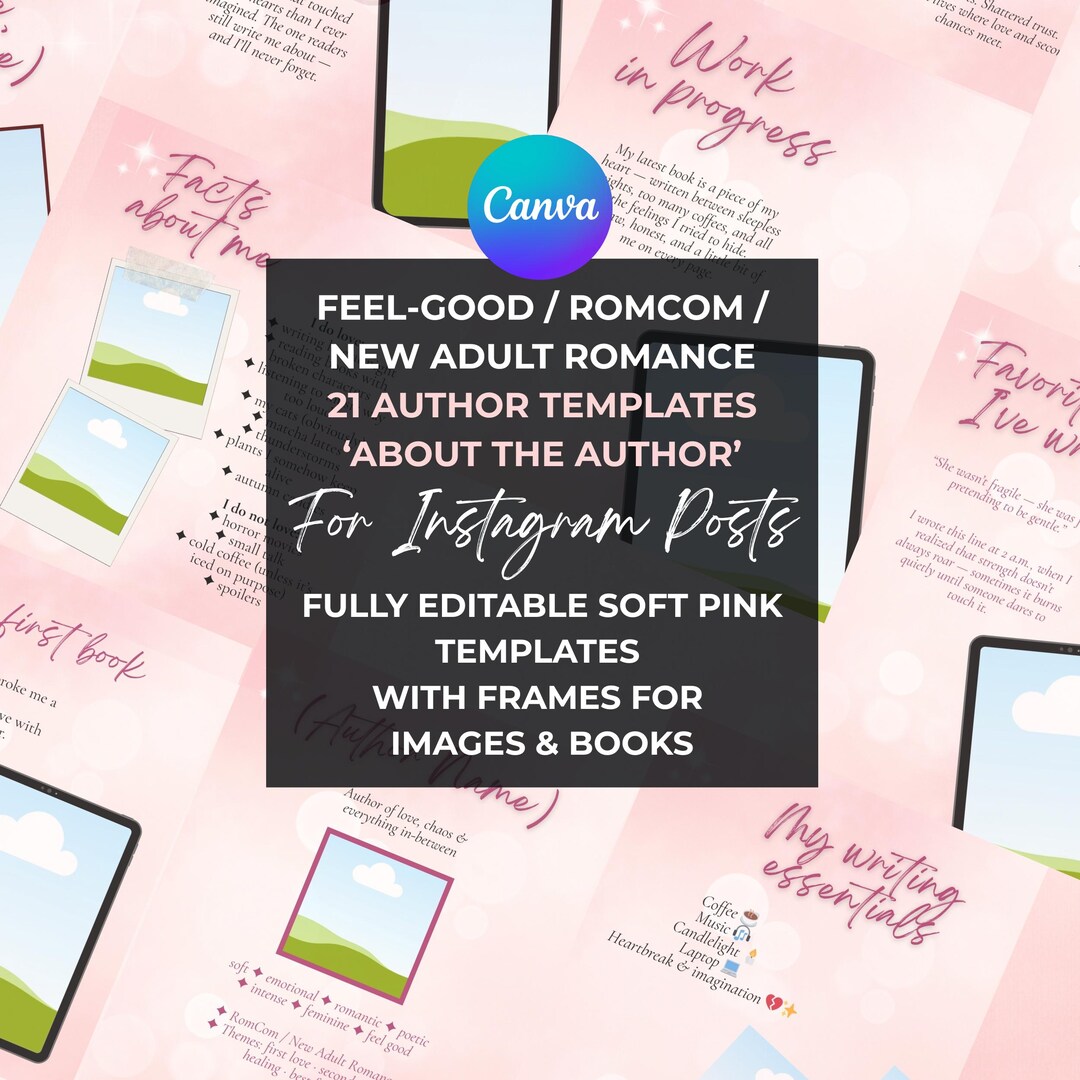 21 Author Bookstagram Templates | Canva Editable Templates for New ...