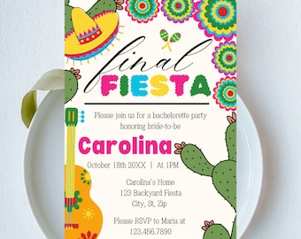 Invitación a la despedida de soltera: Celebración colorida (PDF)