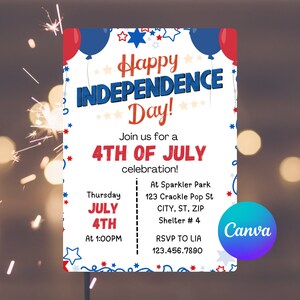 Independence Day Invitation: 4th of July Celebration (Digital File)