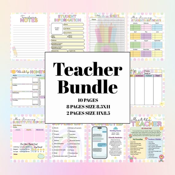 Printable Teacher Planner Bundle: Editable Classroom Forms (PDF Download)