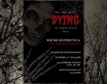 Editable Halloween Party Invitation: Spooky Canva Template (Digital Download