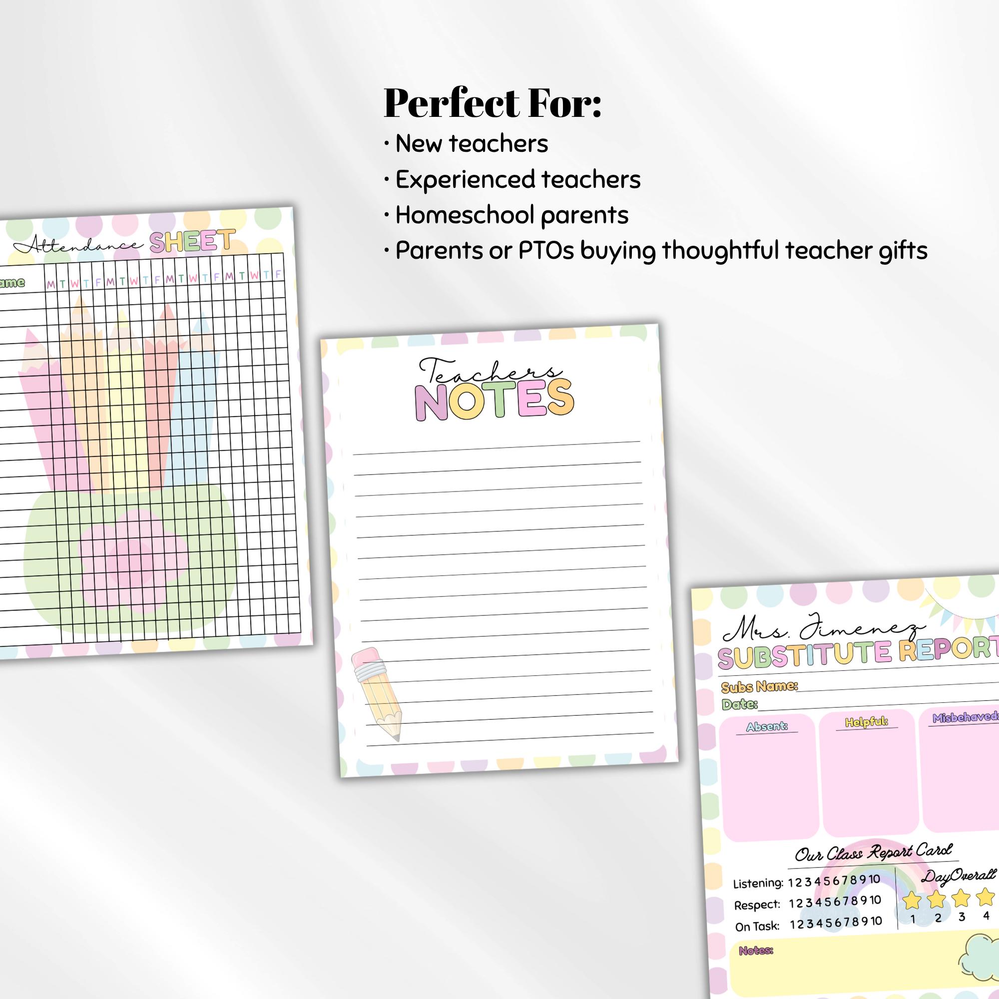Printable Teacher Planner Bundle: Editable Classroom Forms (PDF ...