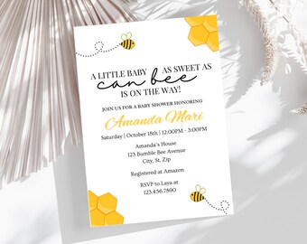 Uitnodiging babyshower Bumble Bee: zo schattig (pdf)