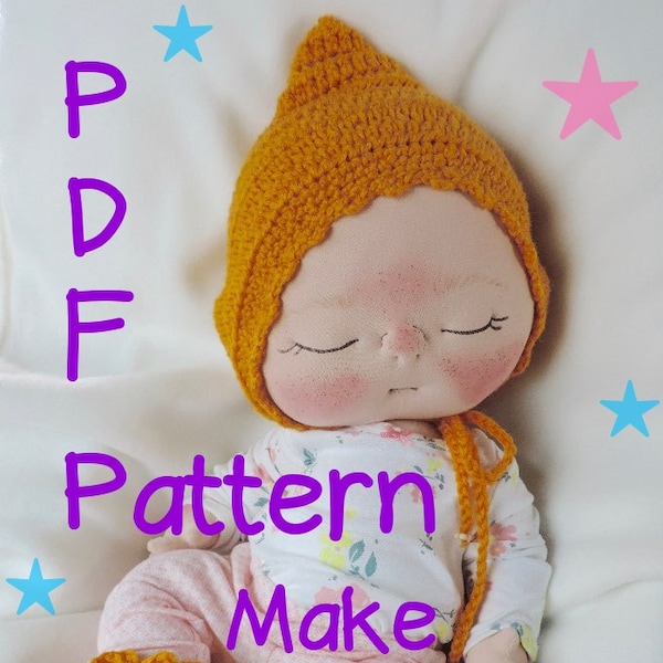 PDF Pattern- How to Make a Newborn BeBe Baby Doll by BeBe Babies and Friends Soft Sculpture Baby Doll Pattern Cloth Doll Waldorf Doll