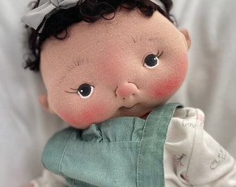 OOAK Soft Sculpture Baby Doll by BeBe Babies and Friends, Newborn Baby Doll, Realistic Baby Doll, Waldorf Doll, Cloth Doll, Cloth Baby Doll