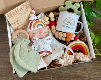 Bundle BeBe Baby Doll Gift Box by BEBE BABIES - Soft Sculpture Baby Doll - Rainbow Baby - Baby Gift - Mom Gift Box - Stocking Stuffer