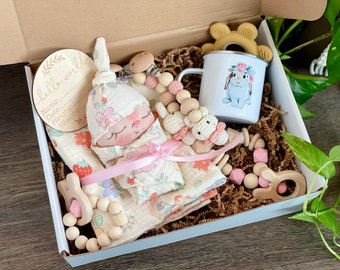 Bundle BeBe Baby Doll Gift Box by BEBE BABIES - Soft Sculpture Baby Doll - Bunny Rabbit Baby - Baby Gift - Mom Gift Box - Stocking Stuffer