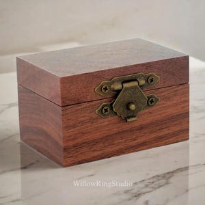 Ring Box, Walnut Wedding Ring Box, Walnut Ring Box for Proposals & Engagements, Burlap Foam Insert, Anniversary Gift, Ring Bearer Ring Box