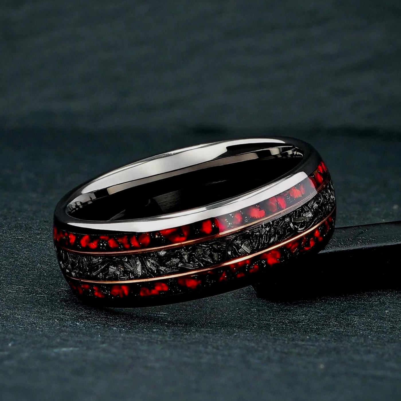 Belle bague pierre en verre rouge taillée marquise - Montres & Bijoux