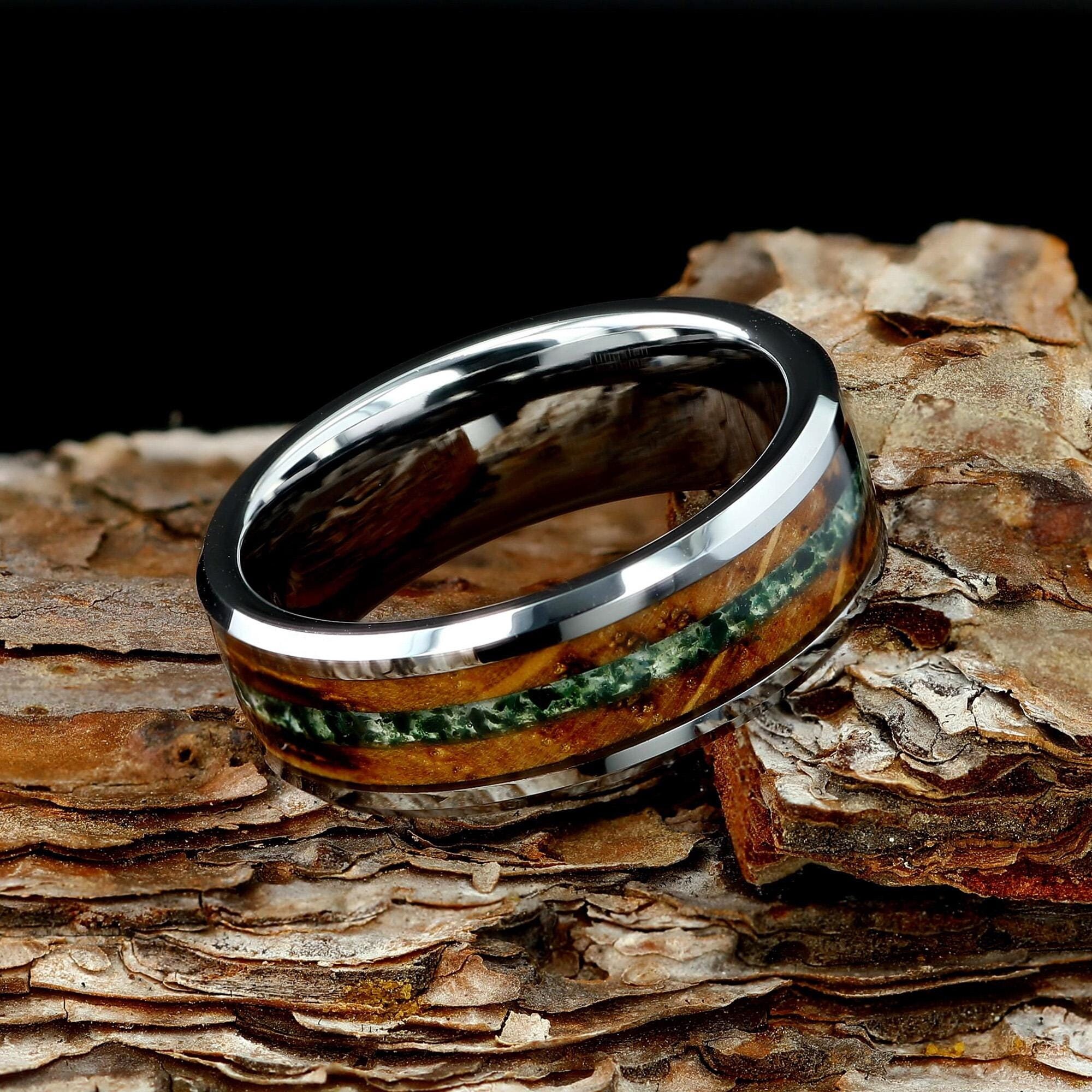 Mens Black Tungsten Ring Lord Of The Rings Elvish Inspired Design Cheap Wedding Band