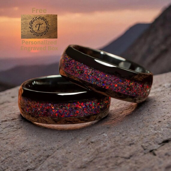 8mm black tungsten wedding band best sale