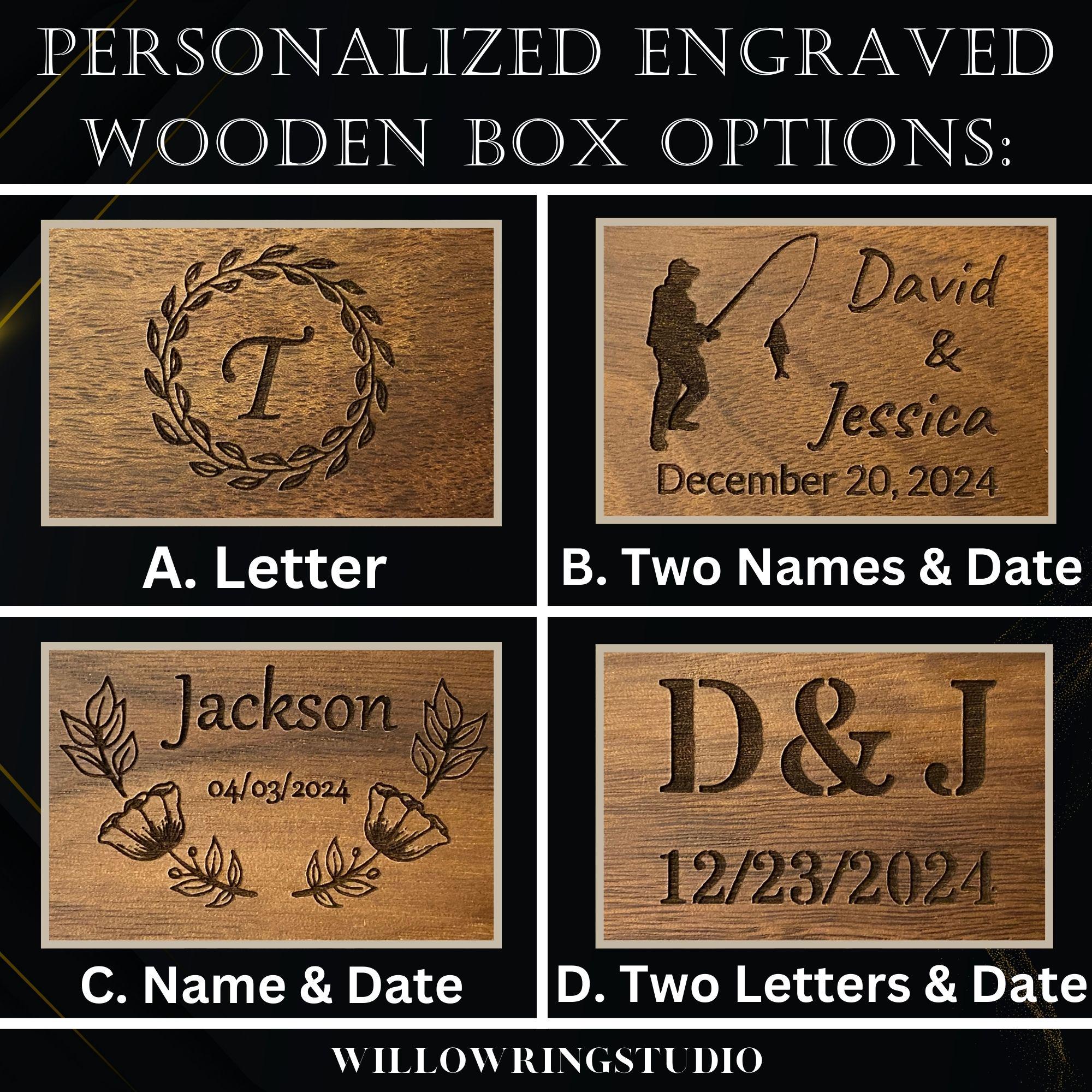 Custom Laser Engraved Wooden Box Add-on - Etsy