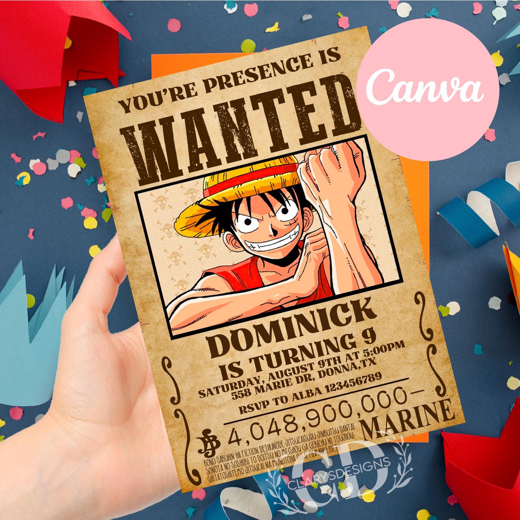 One piece birthday card - Etsy 日本