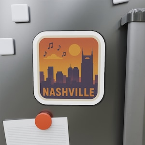Nashville Skyline Die-Cut Magnet, Music City Souvenir Magnet, Nashville Gift, Home Decor, Travel Keepsake