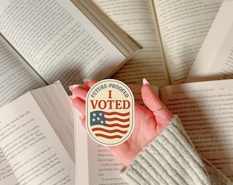 I Voted - Pro-Democracy Die-Cut Vinyl Sticker - Civic duty Aufkleber für Wasserflaschen, Laptops, Poll Pride - Noted and Stuck