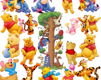 Winnie the Pooh  PNG Clipart - Bundle - Winnie the Pooh png -  Winnie the Pooh - Winnie the pooh birthday invitations -  Eeyore Piglet Tigge