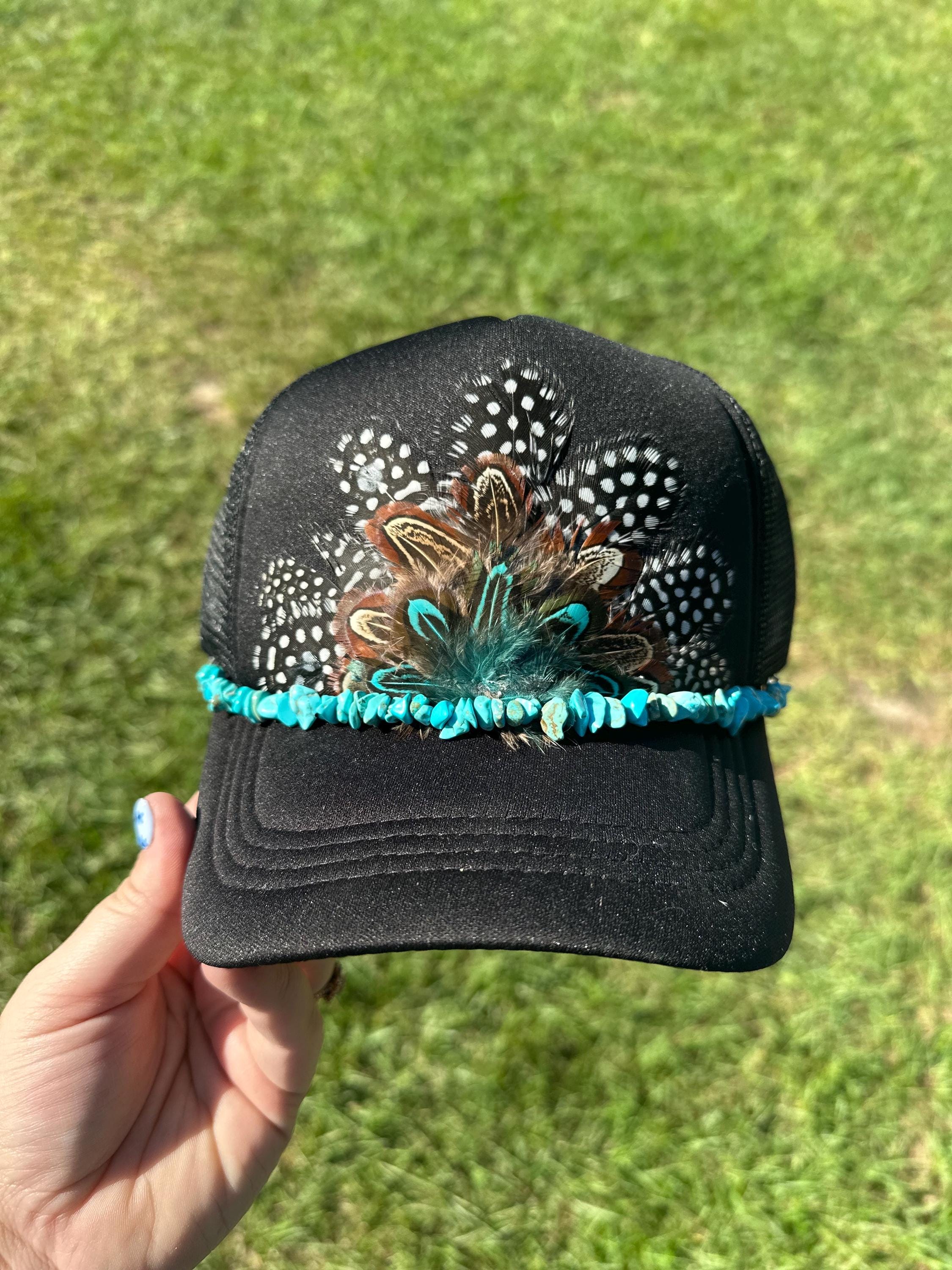 Green Feather Embellished Trucker Hat IMG_8216_2048x.jpg?v=1708196302 main image 4