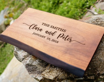 Live Edge Walnut Cutting Board, Personalized Charcuterie Board
