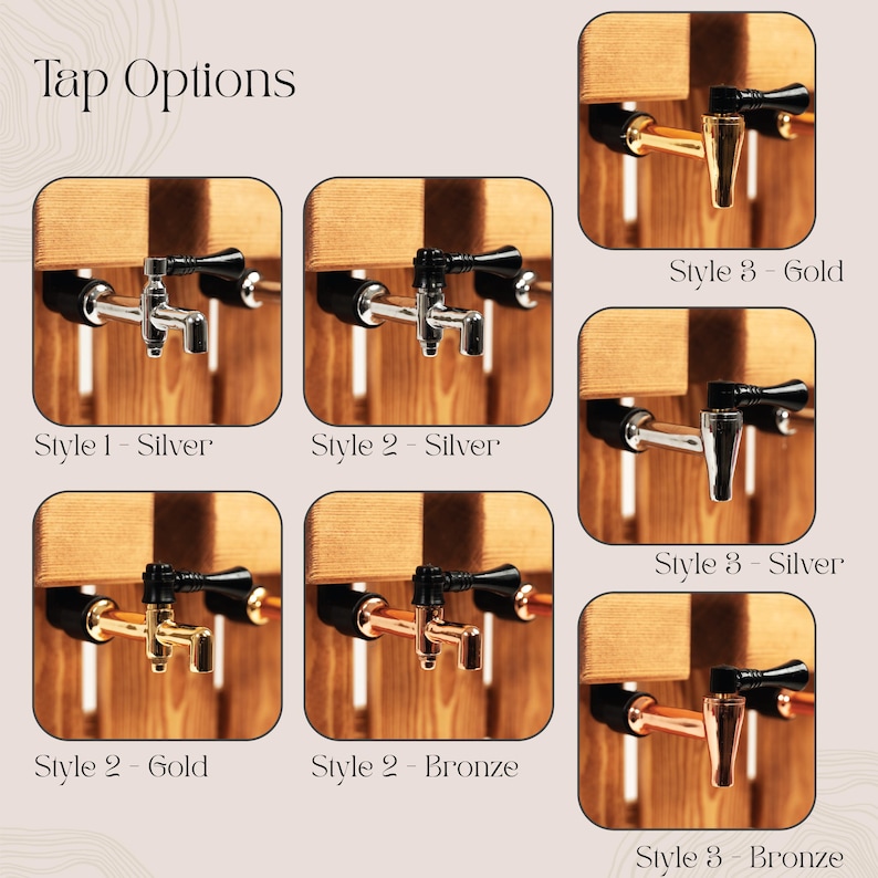 a series of photos showing different types of tap options
