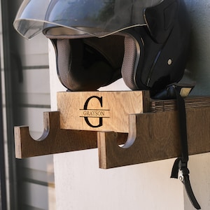 Gepersonaliseerde houten fietsenrek voor wandmontage, aangepaste fietsenhanger, houten garage-indeling, garagemuurdecor, fietsenrek, fietsmeubilair