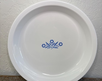 1970s Vintage Corning Ware Blue Cornflower P-309 9" Pie Plate, Vintage Collectible Corning Ware Bakeware