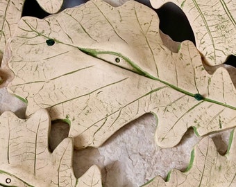 Oak Leaves with Eyes, Eye Leaves, Wall Art, Wall Decoration, Wall Ornament, Rustic, Nature Art, Pagan Art, Leaf Eye